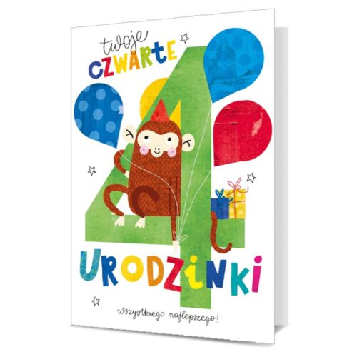 Kartka urodzinowa - Twoje 4 Czwarte Urodzinki