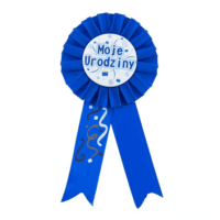 Kotylion urodzinowy “Moje urodziny”, różowy – Prezent na Urodziny – Szalony.pl