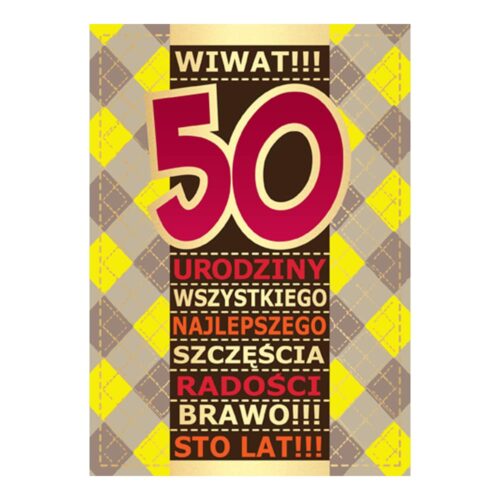 Kartka okolicznościowa - 50 urodziny, wiwat