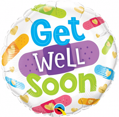 Balon bez helu: Get Well Soon, 18"