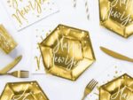 Talerzyki papierowe - Happy New Year, 18 cm, 6 szt