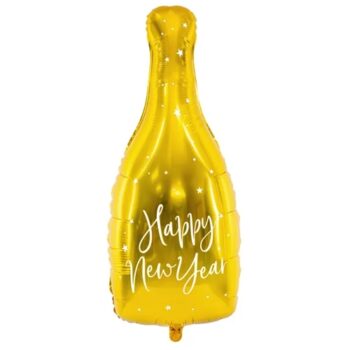Balon z helem: Butelka “Happy New Year”, 32×82 cm – Foliowe – Szalony.pl