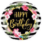 Balony z helem: Happy Birthday, kwiaty, 18″ – Balony z helem (Trójmiasto) – Szalony.pl