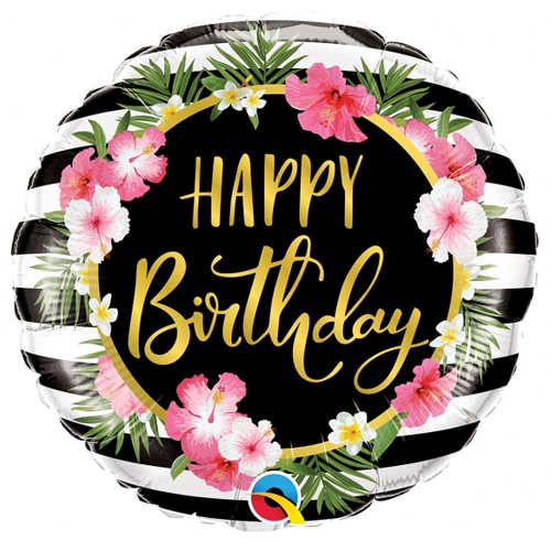 Balony z helem: Happy Birthday, kwiaty, 18″ Balony na Urodziny Sprawdź naszą ofertę. Sklep imprezowy Szalony.pl. 4