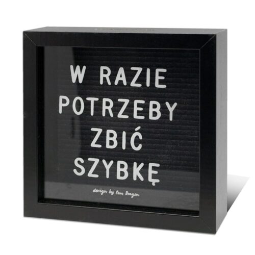 Skarbonka z szybką - W razie potrzeby zbić szybkę