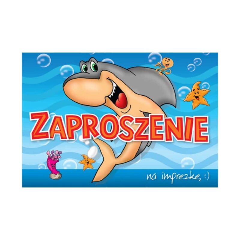 Zaproszenia - Rekinek, 5 szt.. Szalony.pl - Sklep imprezowy.