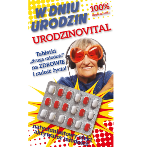 Kartka okolicznościowa - Urodzinovital, tabletki