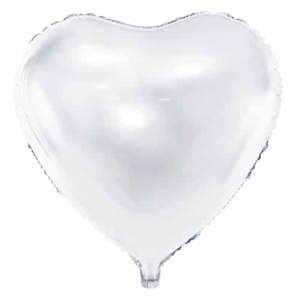 Balon z helem: Serce XXL, białe, 61 cm Szalony.pl