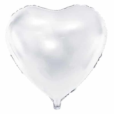 Balon z helem: Serce XXL, białe, 61 cm Balony na dzień Babci i Dziadka Szalony.pl - Sklep imprezowy