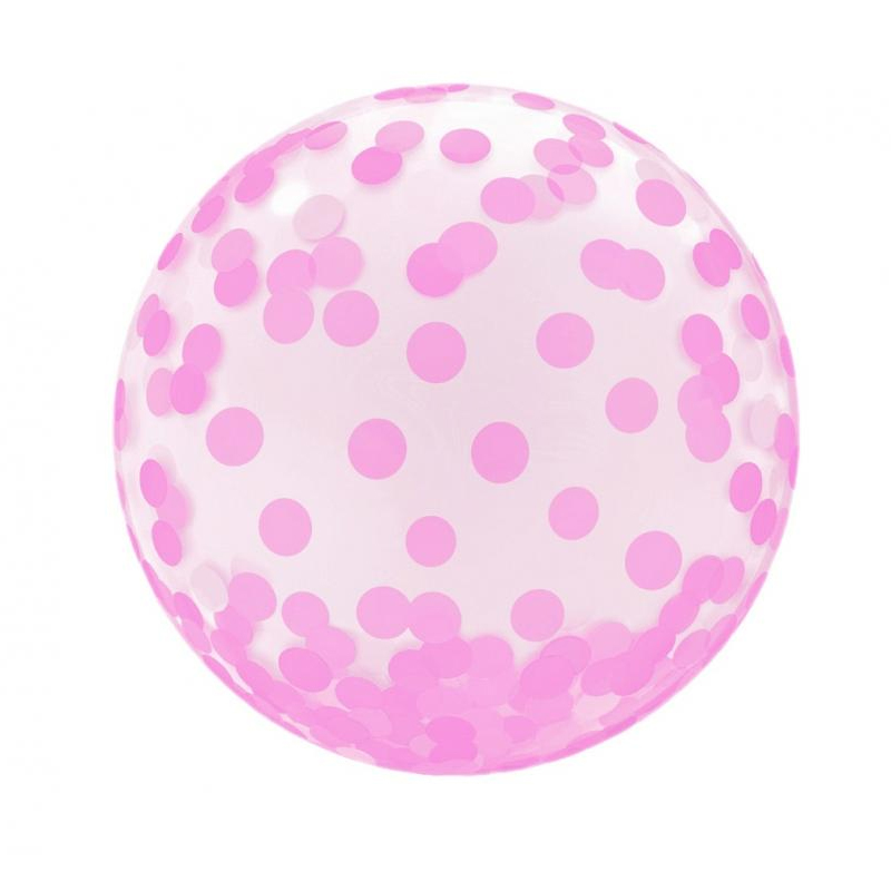 Balon bez helu: Aqua, kropki, różowe, 20″ Balony bez helu Szalony.pl - Sklep imprezowy