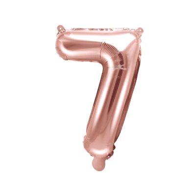 Balon na powietrze: Cyfra 7, 35cm, różowo-złota Balony bez helu Szalony.pl - Sklep imprezowy