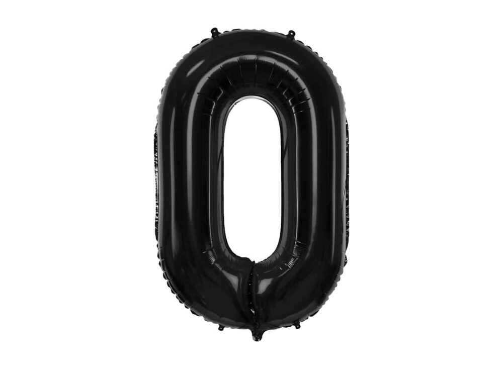 Balon z helem: cyfra 0, czarna, 86 cm Balony na 30 urodziny Sprawdź naszą ofertę. Sklep imprezowy Szalony.pl. 4