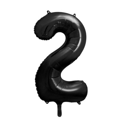 Balon z helem: cyfra 2, czarna, 86 cm Balony z helem Szalony.pl - Sklep imprezowy