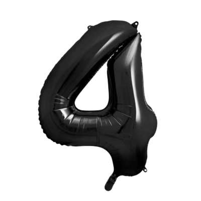Balon z helem: cyfra 4, czarna, 86 cm Balony na 40 urodziny Szalony.pl - Sklep imprezowy