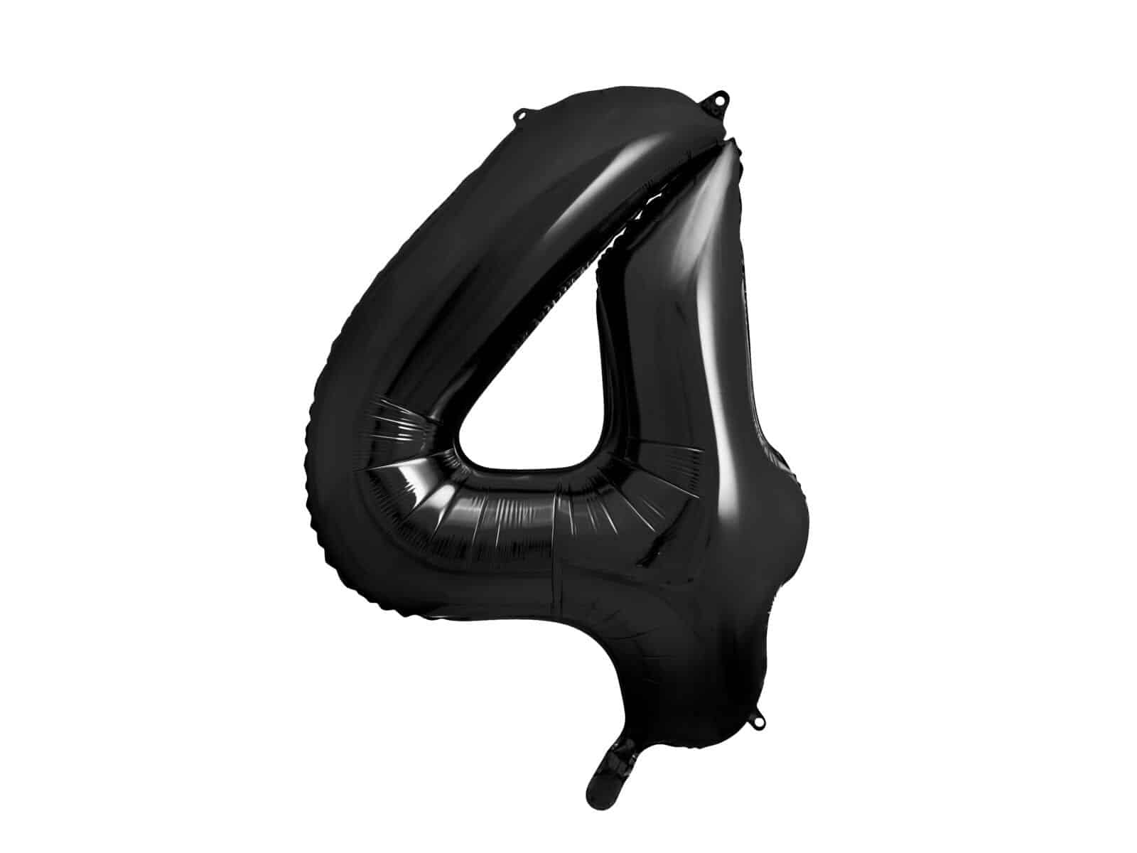 Balon z helem: cyfra 4, czarna, 86 cm Balony na 40 urodziny Szalony.pl - Sklep imprezowy