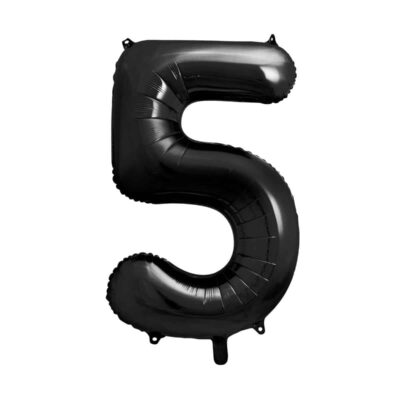 Balon z helem: cyfra 5, czarna, 86 cm Balony na 50 urodziny Szalony.pl - Sklep imprezowy