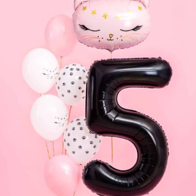 Balon z helem: cyfra 5, czarna, 86 cm Balony na 50 urodziny Szalony.pl - Sklep imprezowy 5