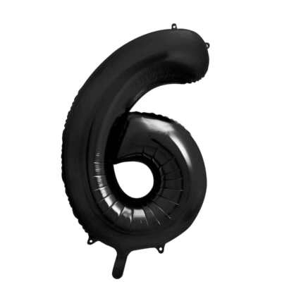 Balon z helem: cyfra 6, czarna, 86 cm Balony na 60 urodziny Szalony.pl - Sklep imprezowy