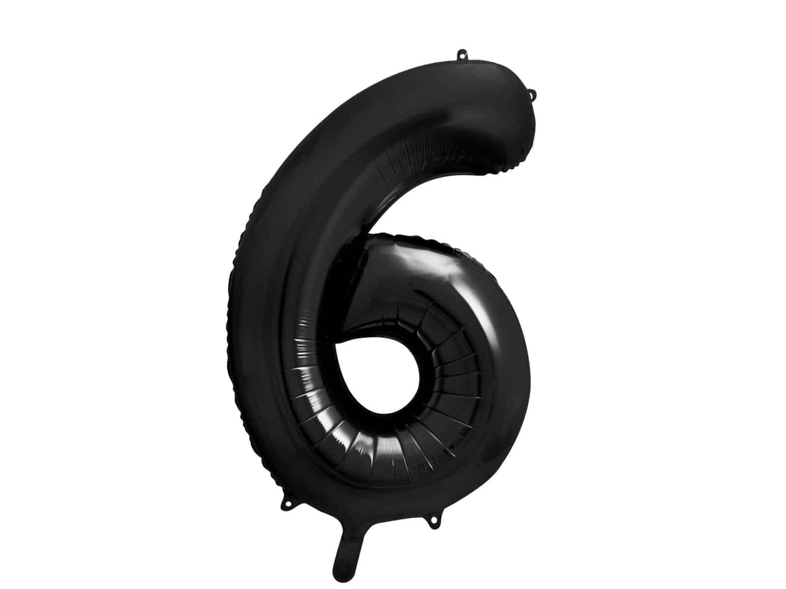 Balon z helem: cyfra 6, czarna, 86 cm Balony z helem Szalony.pl - Sklep imprezowy