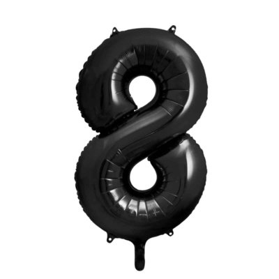 Balon bez helu: Cyfra 8 – 86cm, czarna Balony cyfry - 86 cm Szalony.pl - Sklep imprezowy