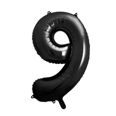 Balon z helem: cyfra 9, czarna, 86 cm Balony na 90 urodziny Szalony.pl - Sklep imprezowy