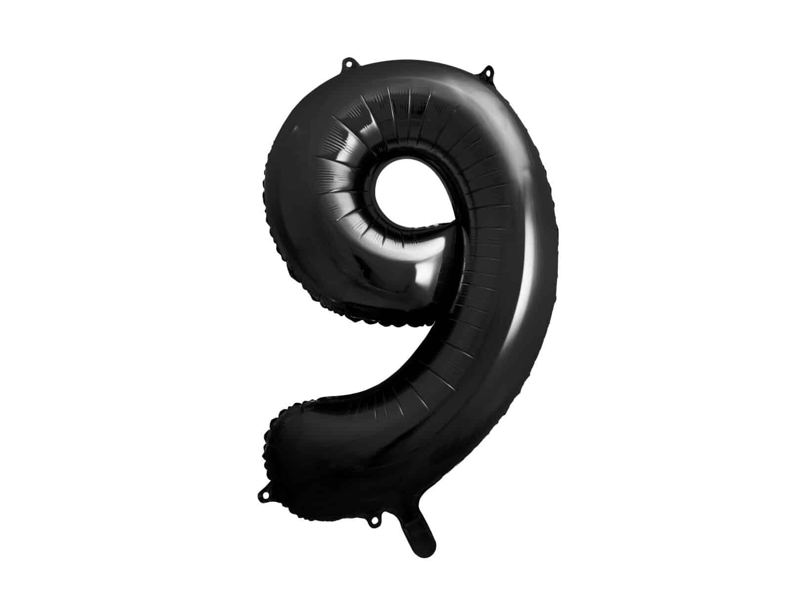 Balon bez helu: Cyfra 9 – 86cm, czarna Balony cyfry - 86 cm Szalony.pl - Sklep imprezowy