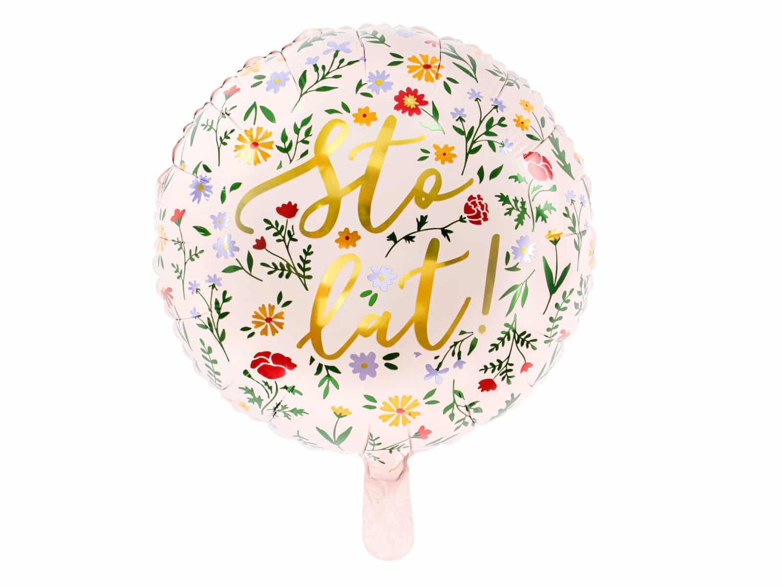 Balon bez helu: Sto lat, kwiaty, 18″ Balon Serce Szalony.pl - Sklep imprezowy