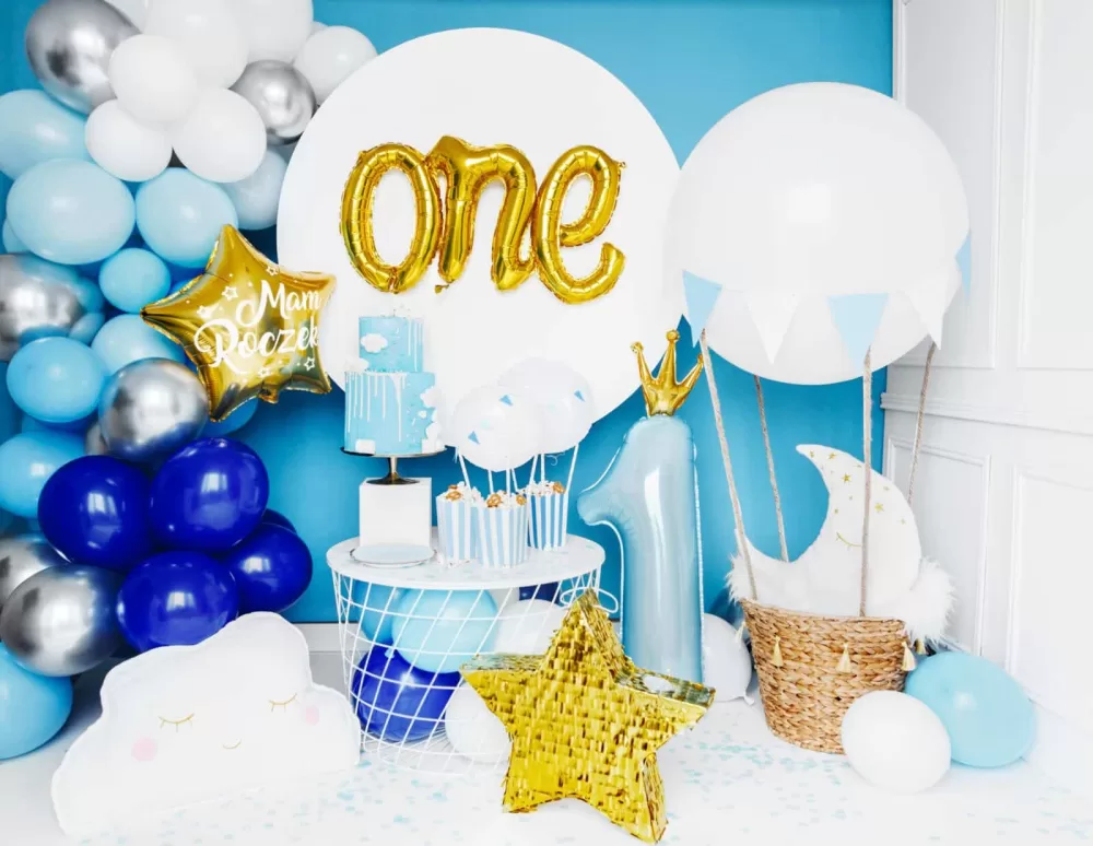 Balon z helem: Jedynka z koroną, niebieska 12×35″ Balony z helem Sprawdź naszą ofertę. Sklep imprezowy Szalony.pl. 4