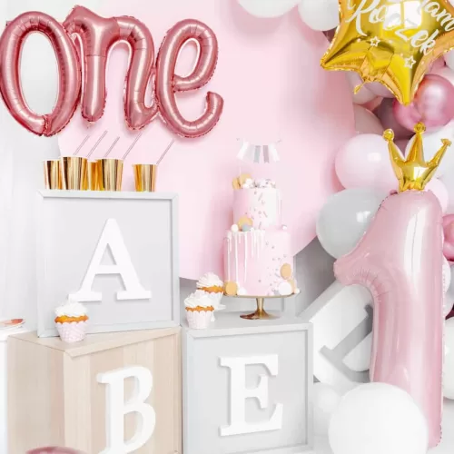Balon z helem: Jedynka z koroną, różowa, 12×35″ Balony na Urodziny Sprawdź naszą ofertę. Sklep imprezowy Szalony.pl. 11