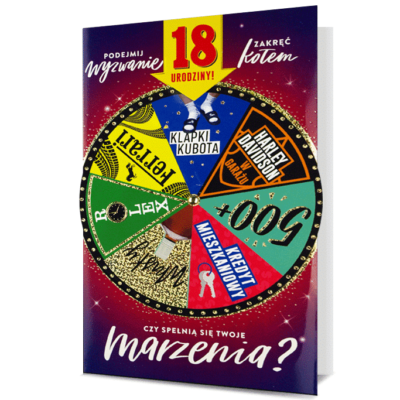 Kartka urodzinowa - 18 urodziny, koło fortuny 3