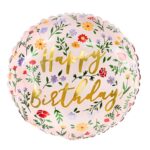 Balon z helem: Happy Birthday, kwiaty, 18″ – Balony z helem (Trójmiasto) – Szalony.pl