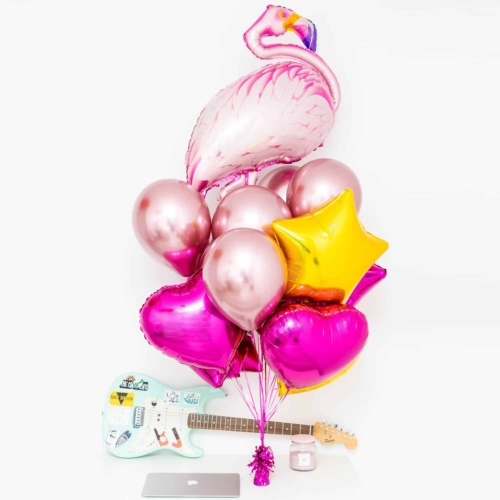 Bukiet balonowy: Super Flamingo, napełniony helem Balony dla Dziecka Sprawdź naszą ofertę. Sklep imprezowy Szalony.pl.