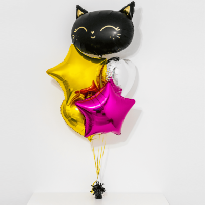 Bukiet balonowy: Mini Black Cat, napełniony helem Balony dla Dziecka Szalony.pl - Sklep imprezowy