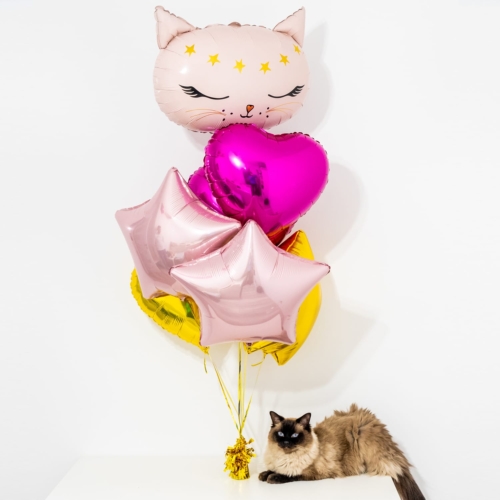 Bukiet balonowy: Sweet Kitty, napełniony helem Balony dla Dziecka Sprawdź naszą ofertę. Sklep imprezowy Szalony.pl.