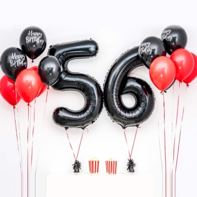 Bukiet balonowy: Black&Red, napełniony helem Balony na 16 urodziny Szalony.pl - Sklep imprezowy