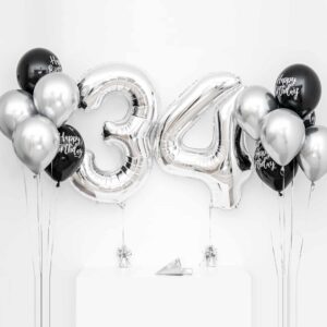 Bukiet balonowy: Silver Mood, napełniony helem Balony na 16 urodziny Sprawdź naszą ofertę. Sklep imprezowy Szalony.pl.
