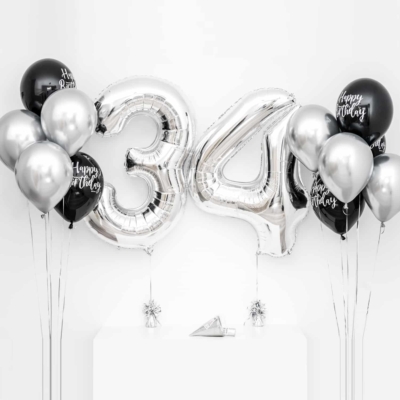 Bukiet balonowy: Silver Mood, napełniony helem Balony na 16 urodziny Szalony.pl - Sklep imprezowy