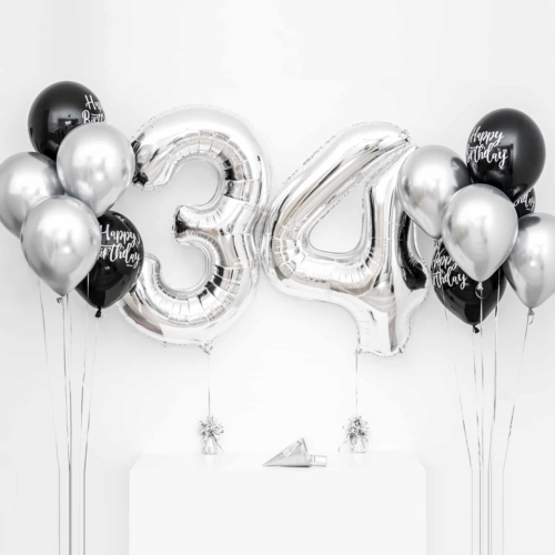 Bukiet balonowy: Silver Mood, napełniony helem Balony na 18 urodziny Sprawdź naszą ofertę. Sklep imprezowy Szalony.pl.