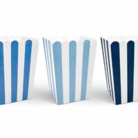 Pudełko na popcorn – Biało-niebieskie, 6 szt. – Dekoracje imprezowe – Szalony.pl