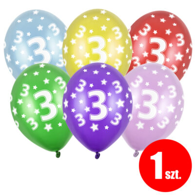 Balon z helem: 1 Urodziny, 30 cm, mix, (1 szt.) – Balony z helem (Trójmiasto) – Szalony.pl