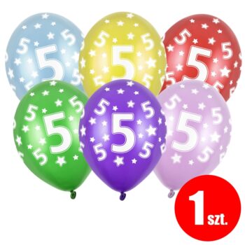 Balon z helem: 1 Urodziny, 30 cm, mix, (1 szt.) – Balony z helem (Trójmiasto) – Szalony.pl