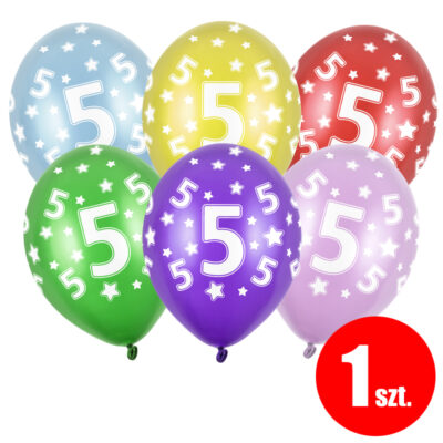 Balon z helem: 1 Urodziny, 30 cm, mix, (1 szt.) – Balony z helem (Trójmiasto) – Szalony.pl