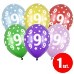 Balon z helem: 1 Urodziny, 30 cm, mix, (1 szt.) – Balony z helem (Trójmiasto) – Szalony.pl