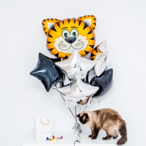 Bukiet balonowy: HAPPY TIGER, napełniony helem Szalony.pl