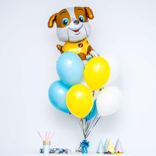 Bukiet balonowy: HAPPY DOG, napełniony helem Balony dla Dziecka Sprawdź naszą ofertę. Sklep imprezowy Szalony.pl.