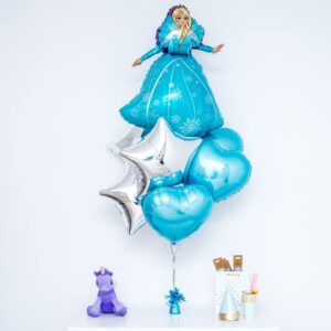 Bukiet balonowy: BLUE ELSA, napełniony helem Balony dla Dziecka Sprawdź naszą ofertę. Sklep imprezowy Szalony.pl.