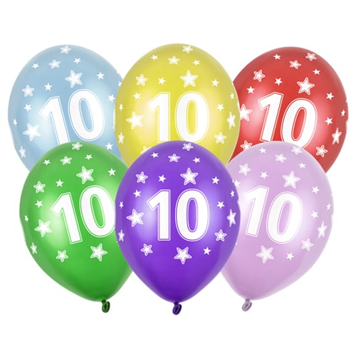 Balon z helem: 10 Urodziny, 30 cm (1 szt.) Balony na Urodziny Sprawdź naszą ofertę. Sklep imprezowy Szalony.pl. 4