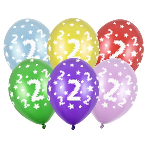 Balon z helem: 2 Urodziny, 30 cm (1 szt.) Balony na Urodziny Szalony.pl - Sklep imprezowy