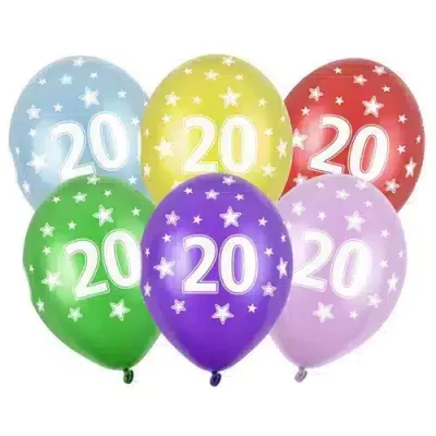 Balon bez helu: 20th Birthday, Metallic Mix Balony bez helu Szalony.pl - Sklep imprezowy