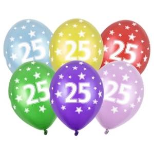 Balon z helem: 25 Urodziny, mix, 30 cm Szalony.pl